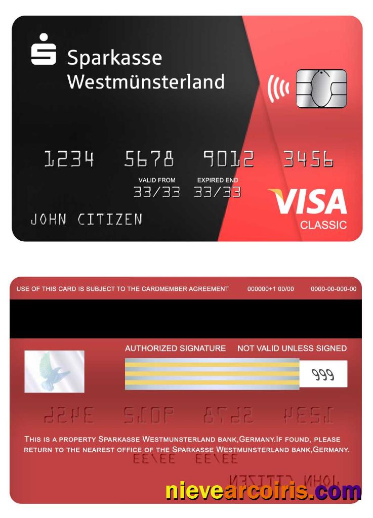 Germany Sparkasse Westmunsterland bank visa classic card